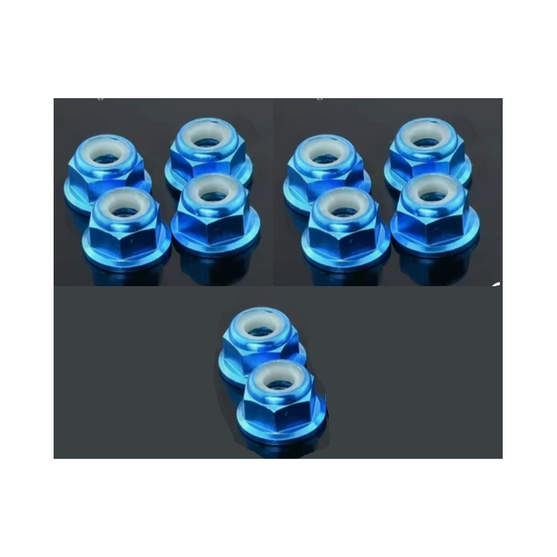 Set 10 schroeven M3 Nylstop blauw genius rc auto