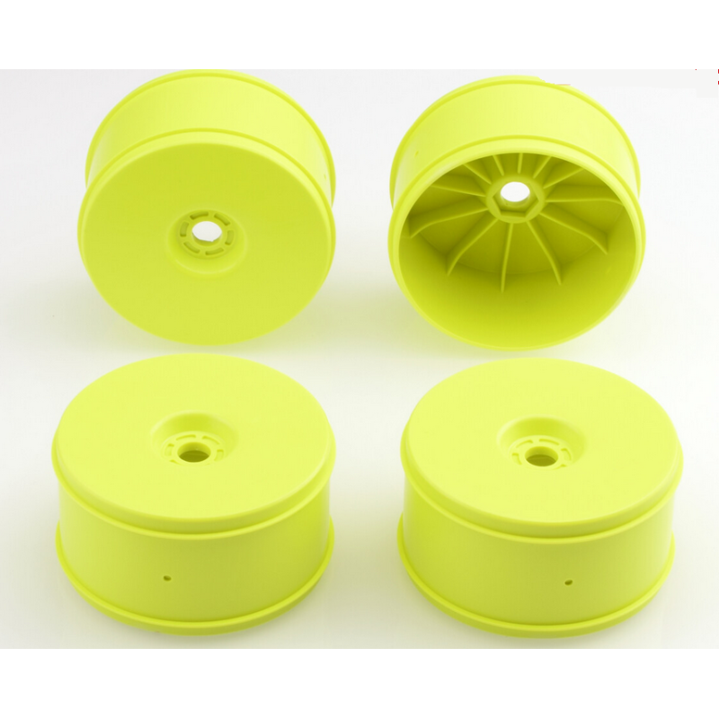 Kit 4 jantes Truggy 1/8 Dish Wheel Offset Zero  - SWEEP - JAUNE FLUO à vendre magasin modélisme liege tekno