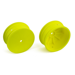 Kit 2 jantes Team Associaed 2.2" buggy 1/10  - AVANT 4X4  - NO OFFSET - JAUNES