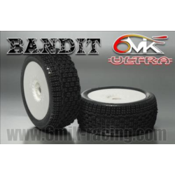Kit 2 pneus 1/8 BUGGY BANDIG 6MIK montés collés sur JANTES BLANCHE avec INSERT ULTRA à vendre magasin modélisme belgique