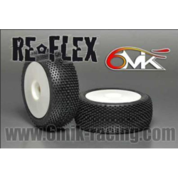 Set 2 banden 1/8 BUGGY REFLEX 6MIK gemonteerd gelijmd op WIT VELGEN met ULTRA INSERT