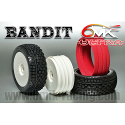 2 pneus 1/8 BUGGY BANDIT 6MIK + JANTES JAUNES + INSERT ULTRA