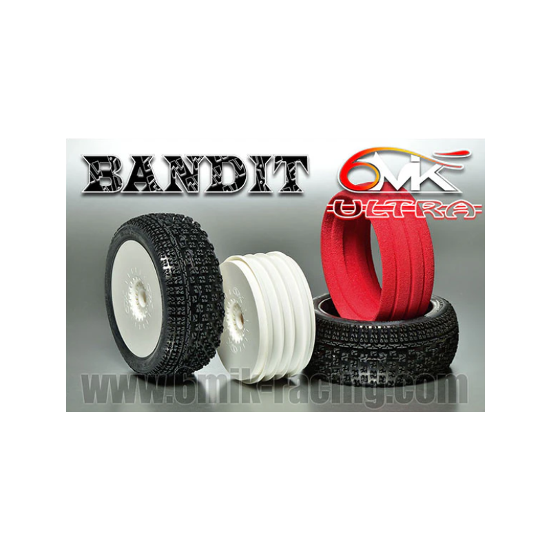 2 banden 1/8 BUGGY BANDIT 6MIK + WIT VELGEN + ULTRA INSERT à vendre belgique france