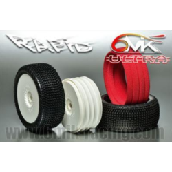 2 pneus 1/8 BUGGY RAPID 6MIK + JANTES BLANCHE + INSERT ULTRA no traxxas belgique magasin modélsime