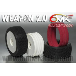 2 pneus 1/8 BUGGY WEAPON 2.0 6MIK + JANTES BLANCHE + INSERT ULTRA