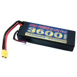 batterie accu LiPo 3S - 11.1V 3600mAh 70C - Hard Case - XT 60 magasin modélisme belgique france