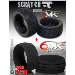 2 pneus 1/8 TRUGGY RC SCRATCH-T 6MIK + INSERT ULTRA à vendre magasin modélisme belgique france