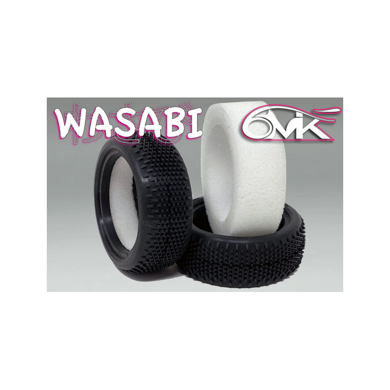 pneus 1/10 6MIK WASABI + INSERT - AVANT BUGGY 4X4