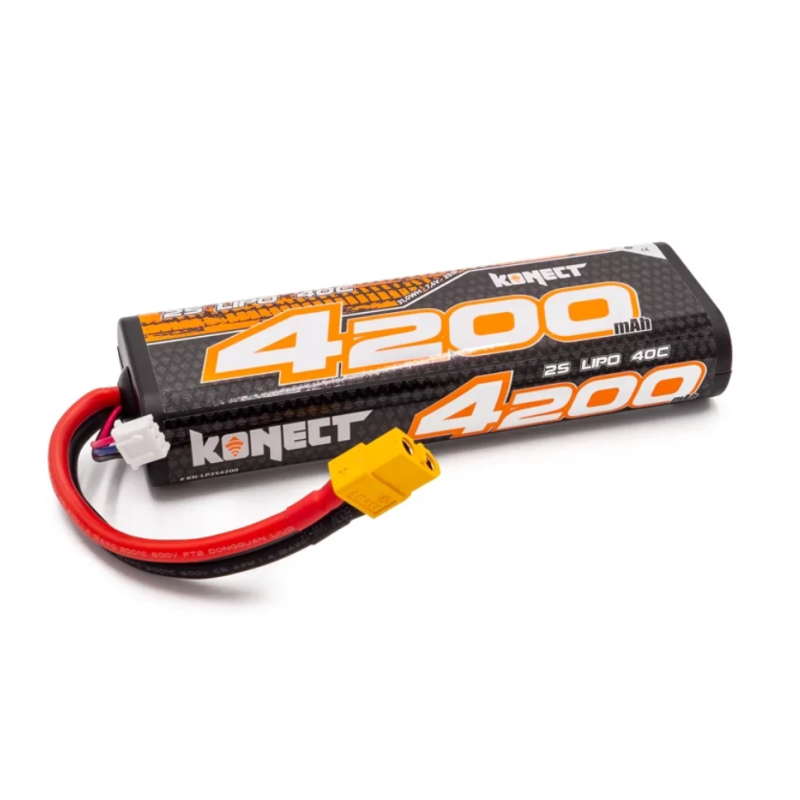 LiPo accu Batterij KONECT - 2S - 7.4V 4200mAh 40C - XT 60 magasin modélisme belgique