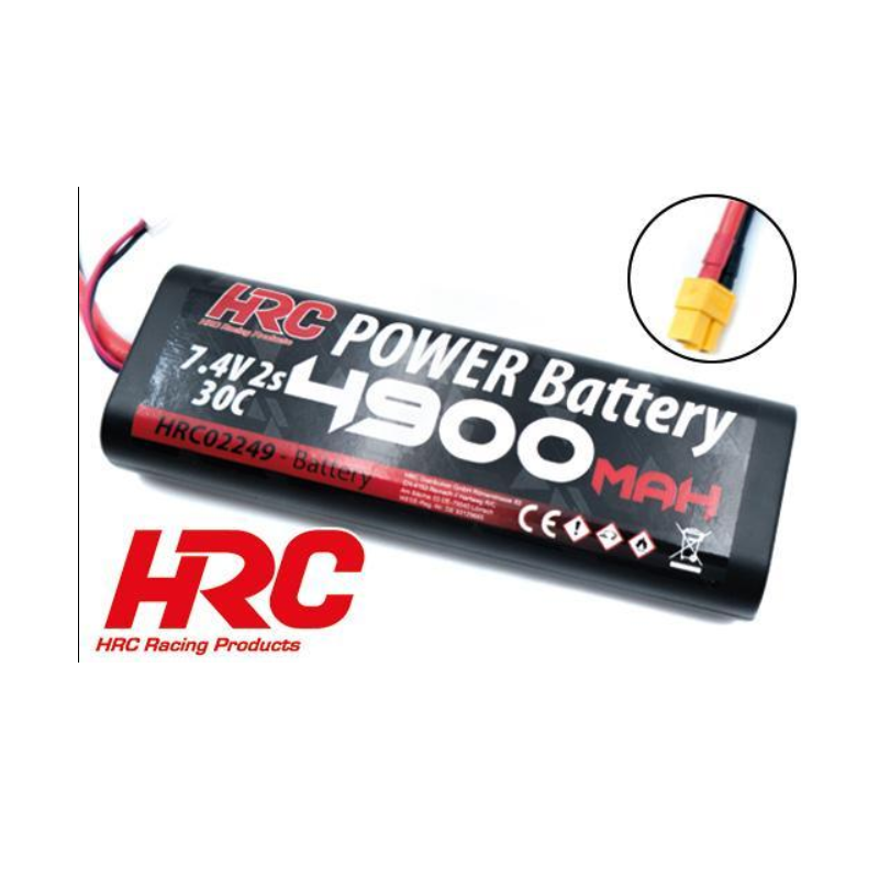 Batterie Accu LiPo HRC - 2S - 7.4V 4900mAh 40C - XT60 magasin modélisme rc belgique liege