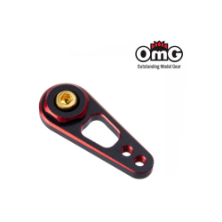 Servoarm OMG - ROOD/ZWART - FLAT - DOUBLE SIDE - 25T - Futaba, HRC, Powerstar