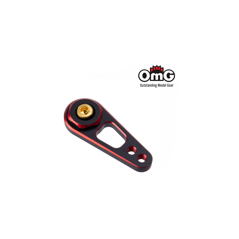 Servoarm OMG - ROOD/ZWART - FLAT - DOUBLE SIDE - 25T - Futaba, HRC, Powerstar