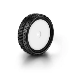 Set 2 banden 1/10 HUDY 101 VOORAAN BUGGY 4X2 - CARPET - GEMONTEERD en GELIJMD 852101