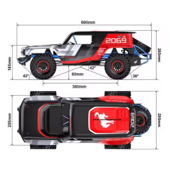 dimensions MJX HYPER GO Crawler GO H8P 1/8 Ford Bronco R