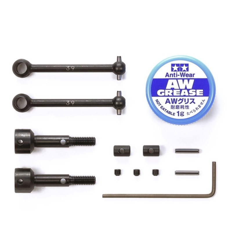 Universele Aandrijfasset (Cardans) voor Tamiya TT-01E of TT-02  oliegevuld differentieel - OPTIE - 53792