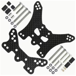 Kit tours d'amortisseurs AVANT et ARRIERE Tamiya TT-02B - OPTION CARBONE à vendre magasin modélisme belgique