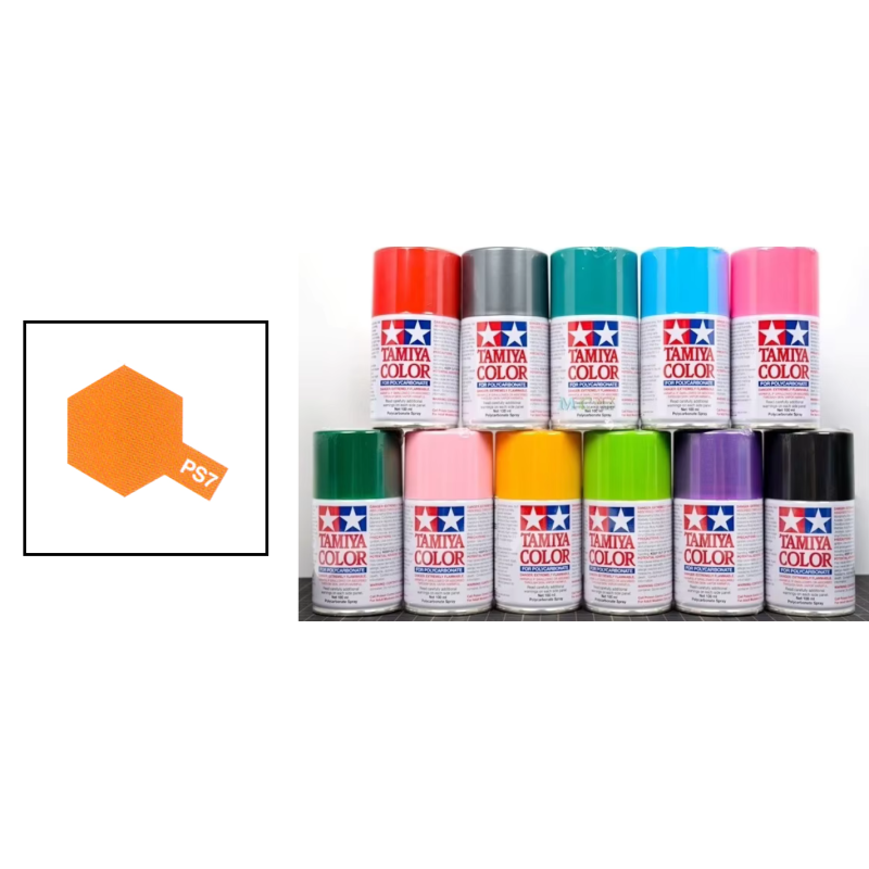 Peinture TAMIYA carrosserie lexan voitures RC - PS7 - ORANGE