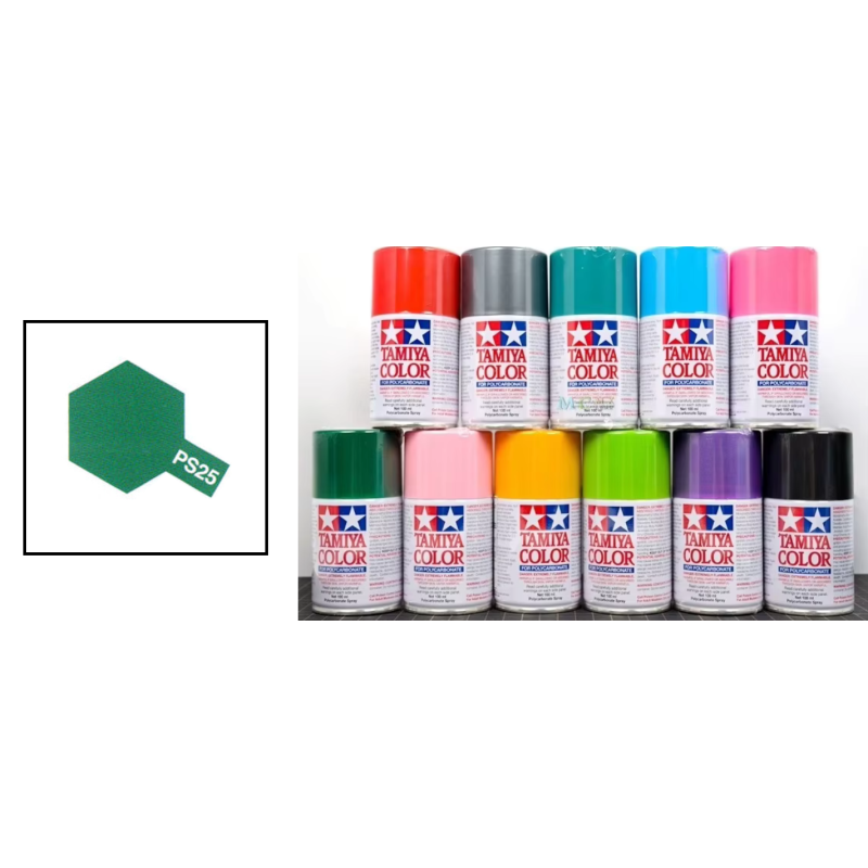 Peinture TAMIYA carrosserie lexan voitures RC - PS25 - VERT UP