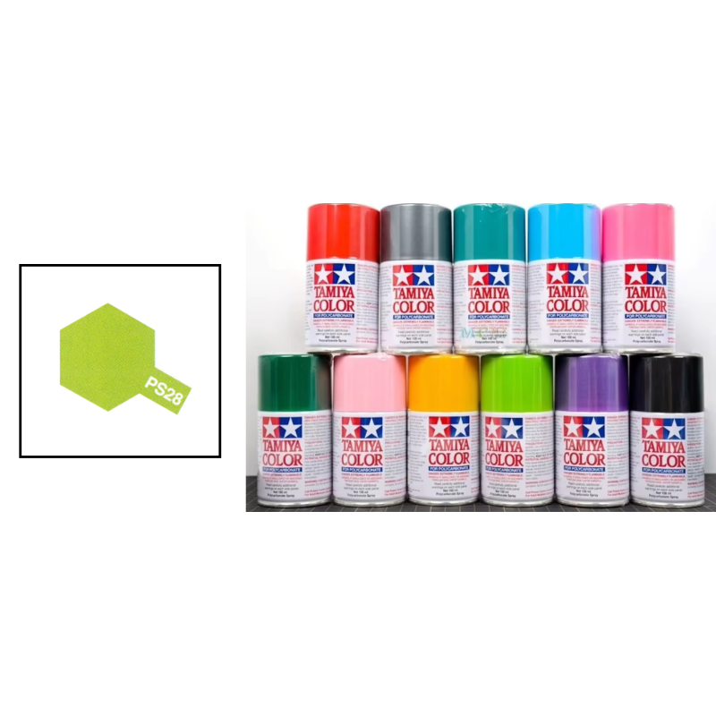 Peinture TAMIYA carrosserie lexan voitures RC - PS28 - VERT FLUO