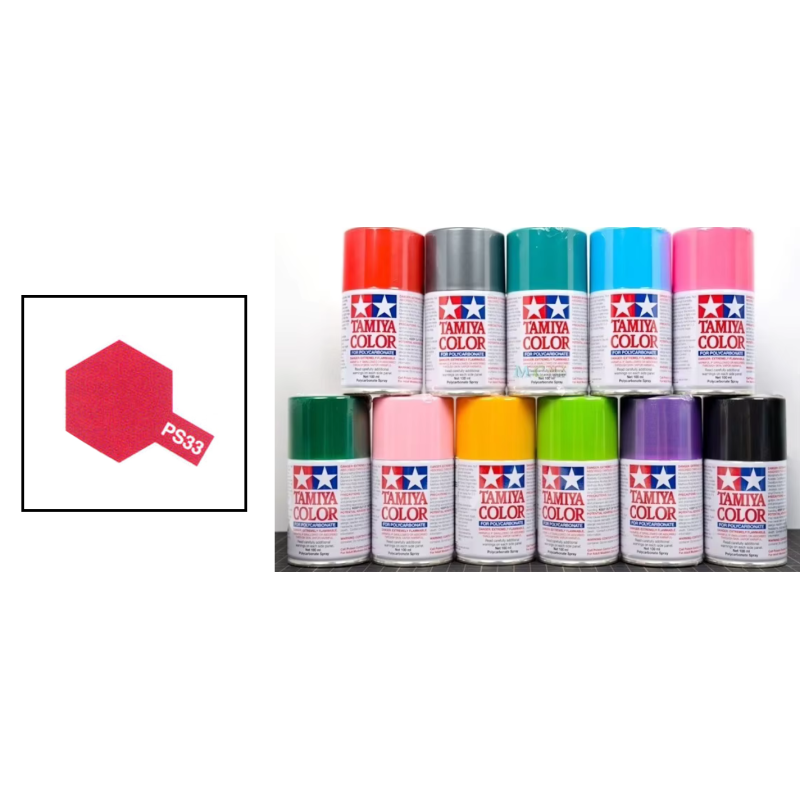 Peinture TAMIYA carrosserie lexan voitures RC - PS33 - ROUGE CERISE