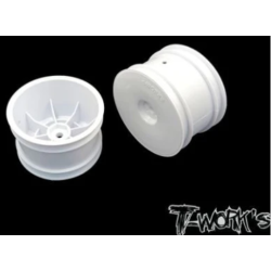 Kit 2 jantes 2.2" buggy 1/10 4X2 et 4X4 - ARRIERE - BLANCHES - T-WORKS