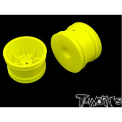 Kit 2 jantes 2.2" buggy 1/10 4X2 et 4X4 - ARRIERE - JAUNE - T-WORKS