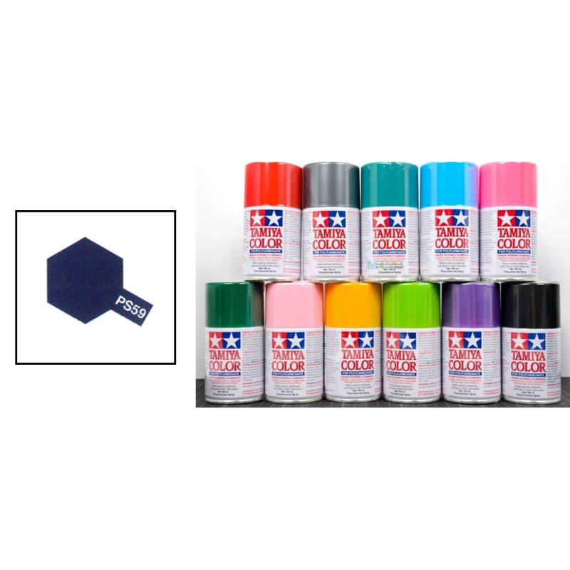 Peinture TAMIYA carrosserie lexan voitures RC - PS59 - BLEU METAL