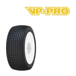 Kit 2 pneus 1/8 BUGGY CUTOFF EVO VP PRO montés collés sur JANTES BLANCHES avec INSERT