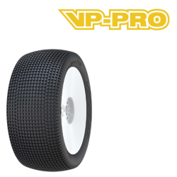 pneus 1/8 TRUGGY VP PRO TURBO TRAX EVO montés collés sur JANTES BLANCHE avec INSERT magasin modélisme rc belgique france