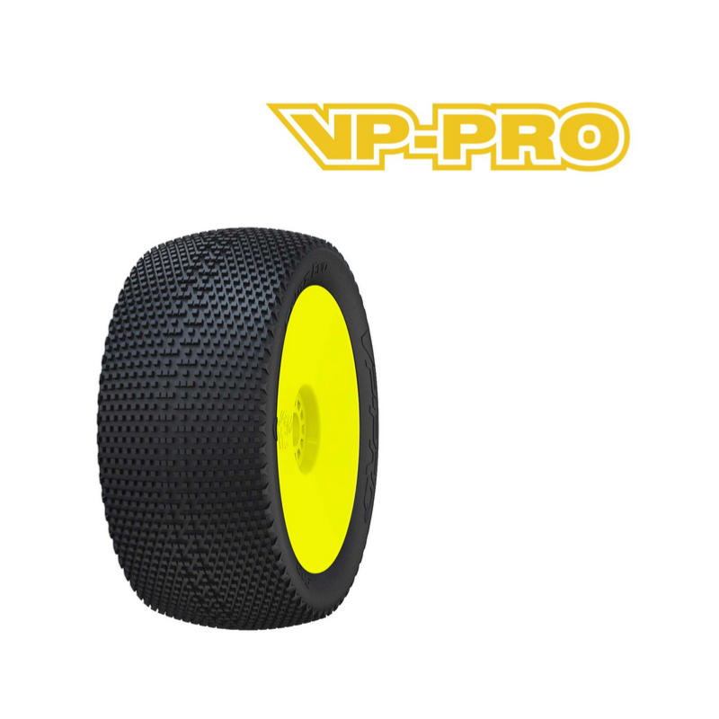 1/8 TRUGGY  VP PRO GRIPZ EVO gemonteerd gelijmd op GELE VELGEN