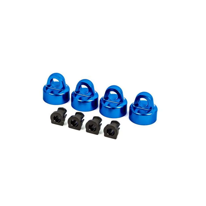 Shock caps, aluminum for Sledge Traxass Sledge - BLAUW - TRAXXAS PERFORMANCE te koop belgie modelbouw rc winkel