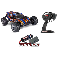 Traxxas RUSTLER 4X2 BL-2S - 2WD - Brushless - ORANJE