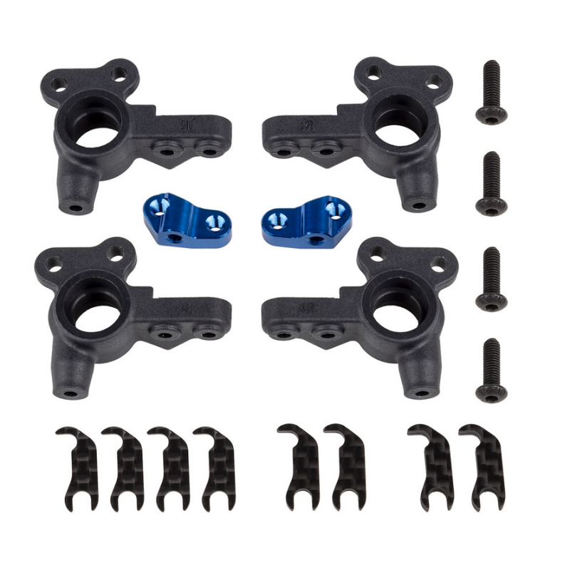 Kit COMPLETS supports de direction buggy 1/10 RC10B7 et RC10B71 Team Associated - OPTION KPI REGLABLE