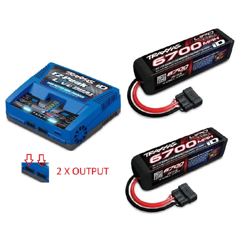 COMBO Traxxas Chargeur 24A DUO+ 2 X Lipo 4S 6700 mAh à vendre magasin modélisme belgique