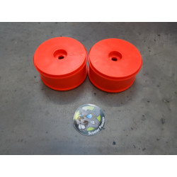 Kit 2 jantes Buggy 1/8 6MIK ULTRA -  FLUO CORAIL