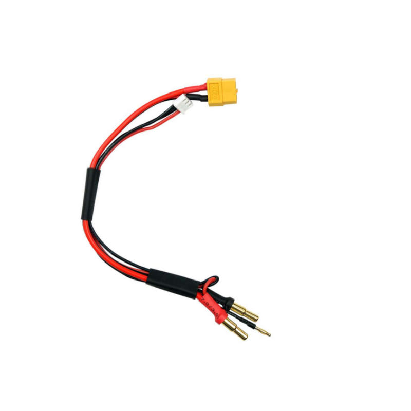 Laadkabel XT60 met buitenbescherming Lipo Hardcase connector Ø 4mm en 5mm