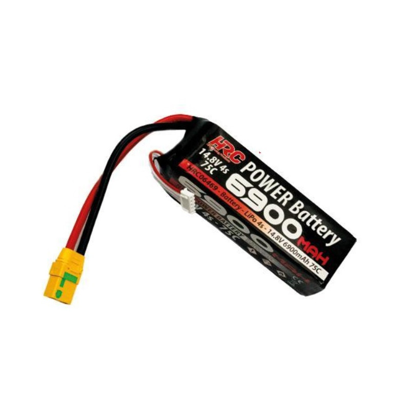 Batterie Accu LiPo HRC - 4S - 14.8V 6900mAh 75C  - HardCase - XT90 à vendre magasin modélisme rc belgique