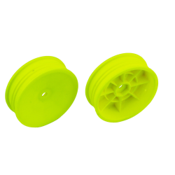 Set 2 velgen Team Associated 2.2" buggy 1/10 - VOORAAN 4X2 - FLUO GEEL- SLIM te koop belgie  rc moldelbouw winkel