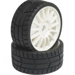 Set 2 banden 1/8 BUGGY CHALLENGE ROAD gelijmd en gemonteerd Hobbytech Rogue Buggy