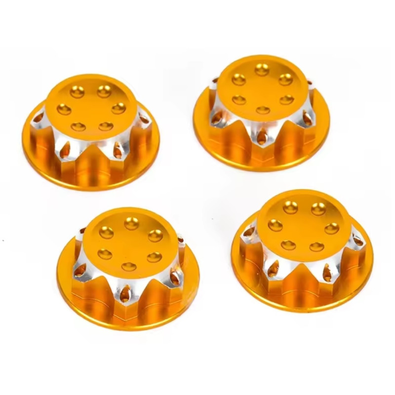 Kit 4 écrous AUTOBLOQUANT de roue 17mm voiture rc  1/8 et 1/7 - CNC DESIGN  GOLD - 1 mm