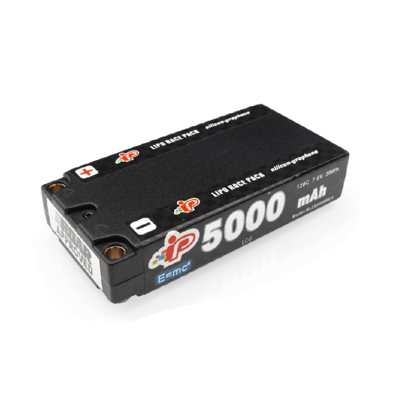 Batterie Accu LiHV INTELLECT IP MC4  SHORTY - 2S - 7.6V 5000mAh 120C - Hard Case  - Plug 5mm à vendre magasin modélisme rc