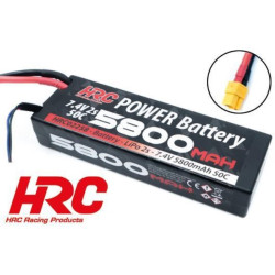 Batterij Akku LiPo HRC - 2S - 7.4V 5800mAh 70C - HARD CASE - XT60 te koop belgie rc winkel
