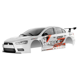Body RC auto 1/10 Rally Mitsubishi Lancer White -Ready to run te koop rc winkel modelbouw belgie