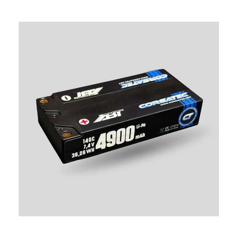 Batterie Accu LiPo Corsatec ABT SHORTY - 2S - 7.4V 4900mAh 140C magasin modélisme rc belgique