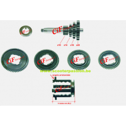 vespa Set tandwielen versnellingsbak 4 versnelkingen type PK belgie nederland