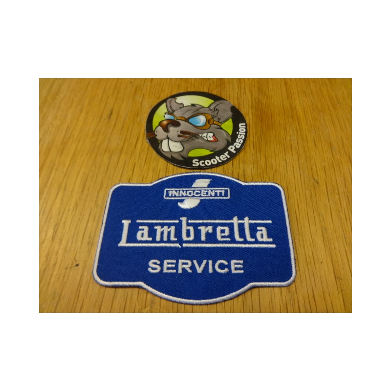 borduurwerk patch lambretta blauw service