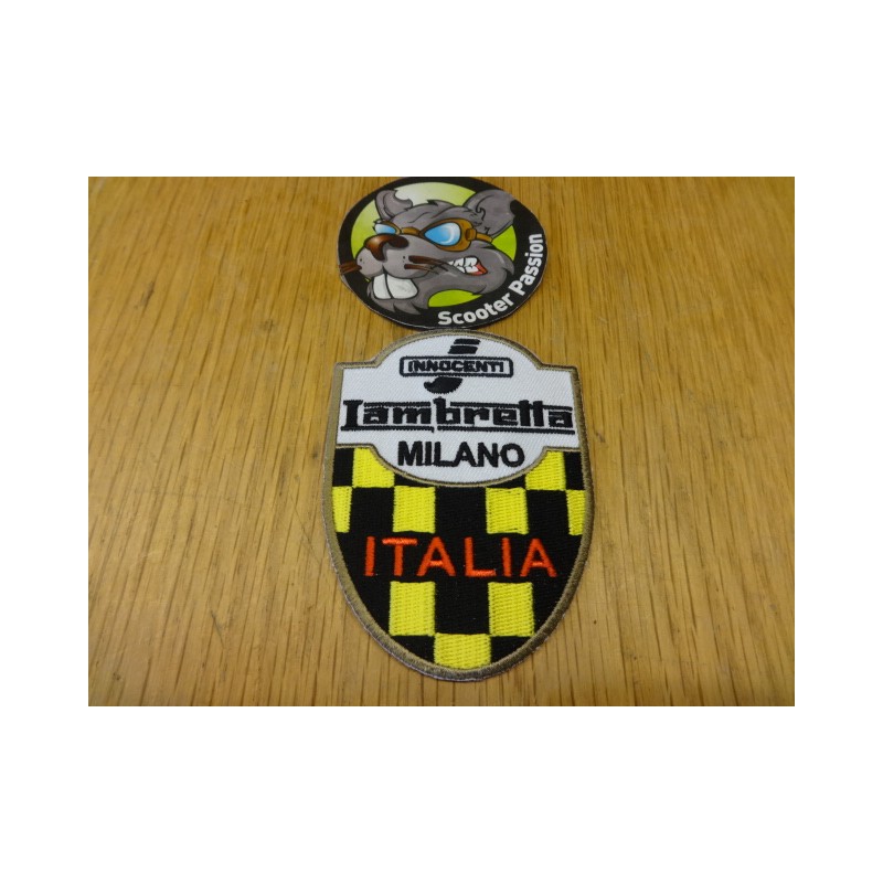 Broderie Lambretta Milano Flag Black Yellow
