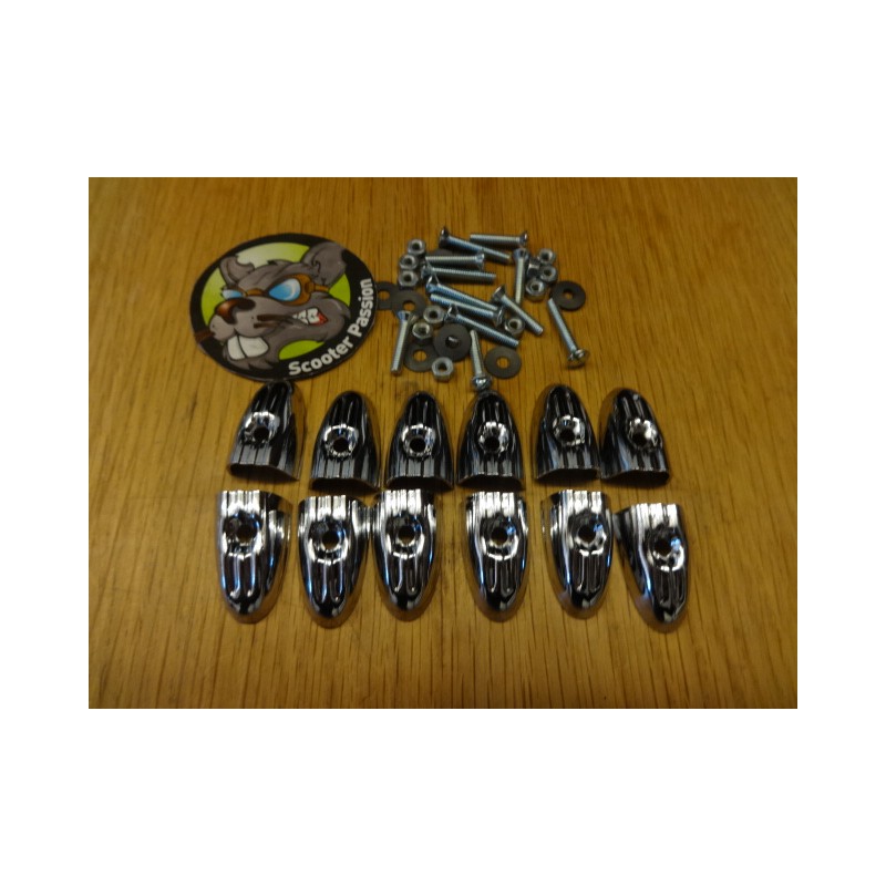 Kit de pointes CHROME pour baguettes de plancher Lambretta A, B, LD 125 51-53