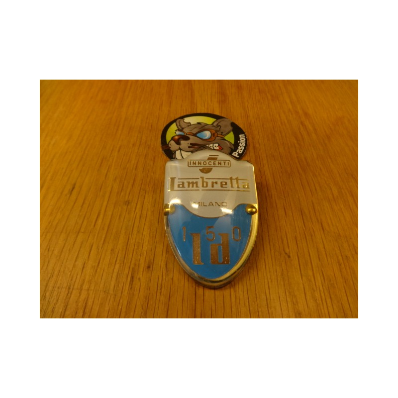 Emblème tablier LD 150 bleu scooter Lambretta LD 150 1954-1957 chez Scooter Passion
