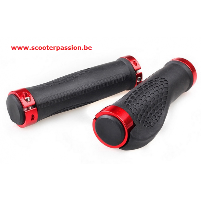 Paire de poignées ergonomiques CYCLONE NOIRES/ROUGES pour Xiaomi M365, Power Zero Z8, 10X,...